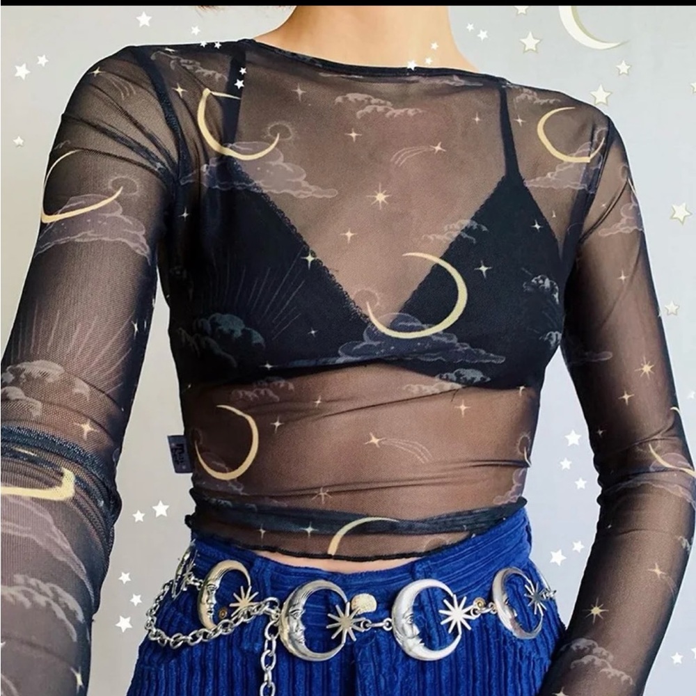 Black Mesh Moon 🌙 Top